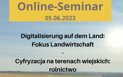 Online-Seminar: „Digitalisierung auf dem Land – Fokus Landwirtschaft“